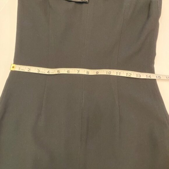 Saks Fifth Ave Vintage? Women’s  Warren Petites Black Crepe Satin Dress sz 6 - Picture 9 of 10